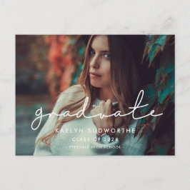 ミニマルな手書き大学院写真の発表 ポストカード