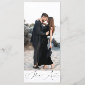 ミニマルな手書き文字と写真結婚のメニュー メニュー (裏面)