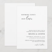 ミニマルな手書き　飾らないシンプルな愛の招待状 招待状 (正面/裏面)