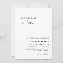 ミニマルな手書き　飾らない　愛だけ　招待状