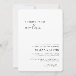 ミニマルな手書き　飾らない　愛だけ　招待状 招待状