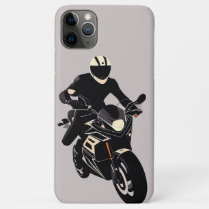 🏍️ ミニマルな抽象スポーツモーターサイクリストデザイン iPhone 11 PRO MAXケース