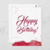 ミニマルな抽象的モダンデザインの誕生日おめでとう ポストカード (正面/裏面)