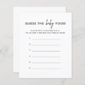 ミニマルな推測ベビーフードゲームカード (正面/裏面)