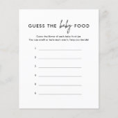 ミニマルな推測ベビーフードゲームカード (正面)