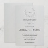 ミニマルな擬似デボス加工コットン結婚式 招待状 (正面/裏面)