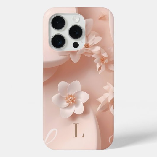ミニマルな文字Lフォンケース - 落ち着いたモダンなモノグラム Case-Mate iPhoneケース (裏面)
