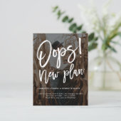 ミニマルな新しいプ結婚ランの写真が日付を変更 案内ポストカード (スタンド正面)