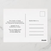 ミニマルな新しいプ結婚ランの日付の灰色の変更 箔招待状ポストカード (裏面)