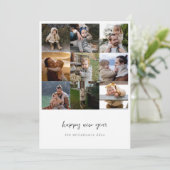 ミニマルな新年のお祝いスクリプト9フォトグリッド シーズンカード (スタンド正面)