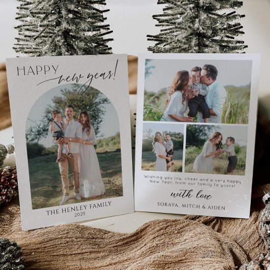 ミニマルな新年のグリーティングカード 招待状