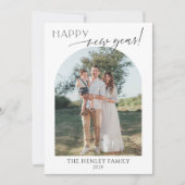 ミニマルな新年のグリーティングカード 招待状 (正面)