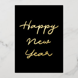 ミニマルな新年の挨拶 箔シーズンカード