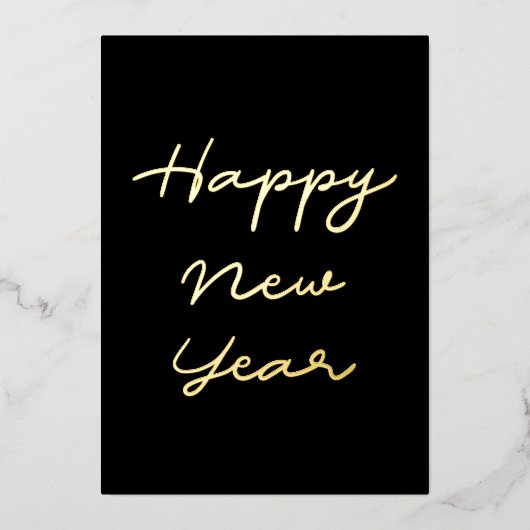 ミニマルな新年の挨拶 箔シーズンカード (正面)