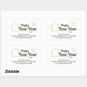 ミニマルな新年 | エテ実在ートブランディング 長方形シール (シート)