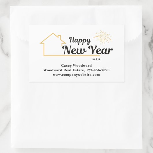 ミニマルな新年 | エテ実在ートブランディング 長方形シール (バッグ)