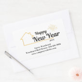 ミニマルな新年 | エテ実在ートブランディング 長方形シール (封筒)