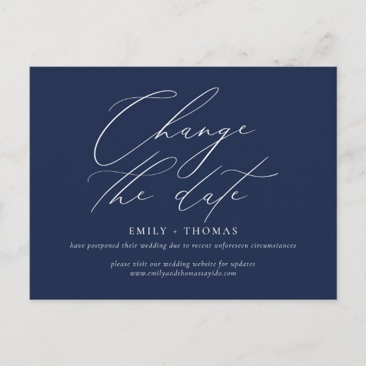 ミニマルな日付の書道をモダン変更 ポストカード (正面)