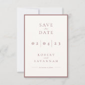 ミニマルな日付カードの保存 セーブザデート (正面)