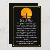 ミニマルな日没の葬儀サンキューカード 招待状 (正面/裏面)