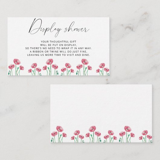 ミニマルな春のディスプレイシャワー エンクロージャーカード (正面/裏面)