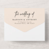 ミニマルな書道写真結婚すべて オールインワン招待状 (裏面)