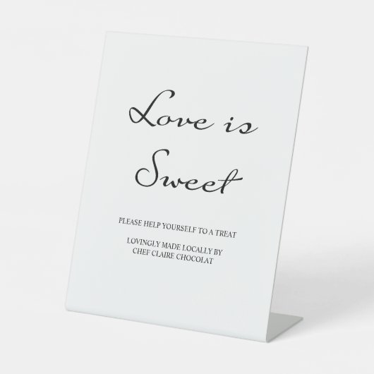 ミニマルな書道愛は甘い白結婚色 台座サイン (正面)