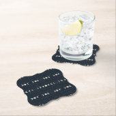 ミニマルな月相パターンと星と夜空 ペーパーコースター (インサイチュ)