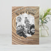 ミニマルな木製のホリデーシーズン クリスマス フォト 招待状 (スタンド正面)