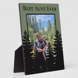 ミニマルな松のシルエットをパーソナライズ フォトプラーク