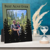 ミニマルな松のシルエットをパーソナライズ フォトプラーク (側面)