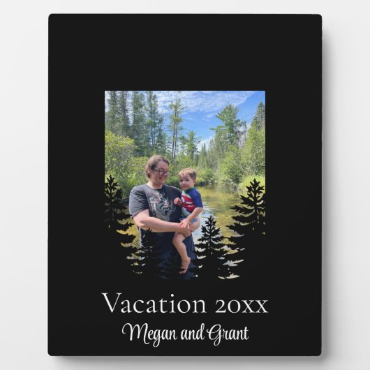 ミニマルな松のシルエット写真をパーソナライズ フォトプラーク (正面)