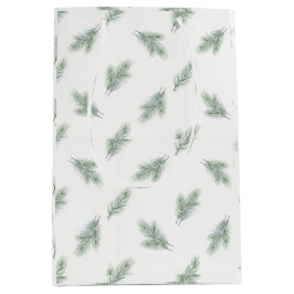 ミニマルな松の企業クリスマスパターン ミディアムペーパーバッグ