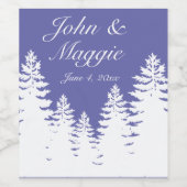 ミニマルな松の木のシルエット ワインラベル (シングルラベル)