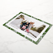 ミニマルな格子模様の1枚の写真　緑　リアル 箔シーズンカード (回転した状態)