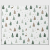 ミニマルな森のクリスマス ラッピングペーパー (フラット)