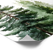 ミニマルな森の松結婚の木の歓迎 ポスター (角)