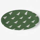ミニマルな森の緑の松模様 ペーパープレート (アングル)