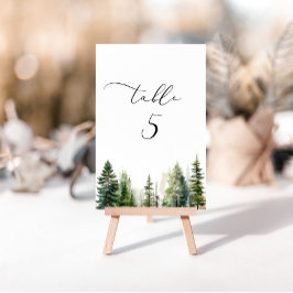 ミニマルな森林松の木台番号 テーブルナンバー