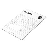 ミニマルな業務用請求書 ノートパッド (アングル)