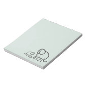 ミニマルな様式化されたかわいいゾウのママとベビー ノートパッド (回転)