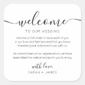 ミニマルな歓迎の結婚歓迎バッグ スクエアシール (正面)
