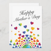 ミニマルな母の日デザイン 招待状 (正面/裏面)