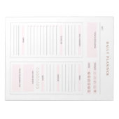ミニマルな毎日のプランナーを行うリストPastel Pink ノートパッド (正面)