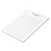 ミニマルな毎日のプランナー – カスタマイズ可能な名前 ノートパッド (アングル)