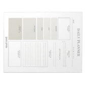 ミニマルな毎日のプランナー – カスタマイズ可能な名前 ノートパッド (正面)