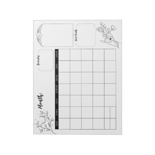 ミニマルな気の利いた予定表メモ帳 ノートパッド (回転)