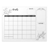 ミニマルな気の利いた予定表メモ帳 ノートパッド (正面)