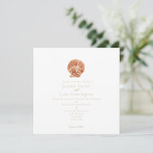 ミニマルな水彩の貝殻 招待状 (スタンド正面)