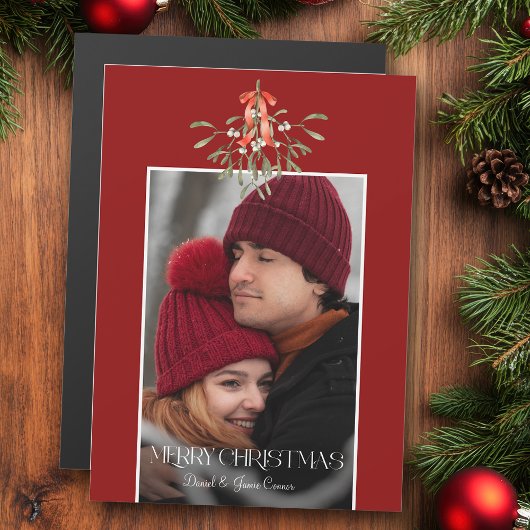 ミニマルな水彩乳母指クリスマスフォト